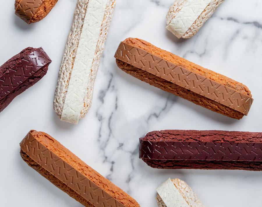 Eclair au chocolat, au café et à la vanille