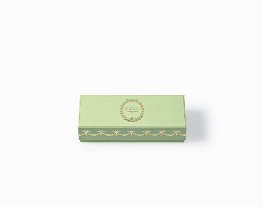 Coffret de 12 macarons Intemporel vert