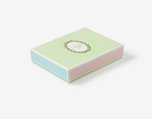Discover our "Aquarelle" box of 24 macarons to compose as you wish. The box features the House's pastel colors: green, pink and blue.