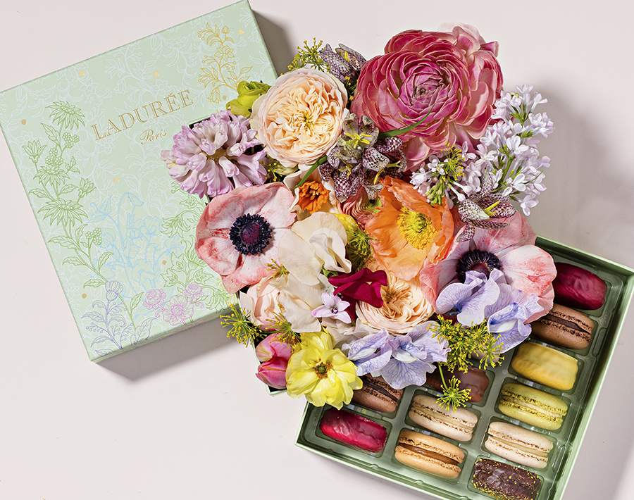 A floral and gourmet box