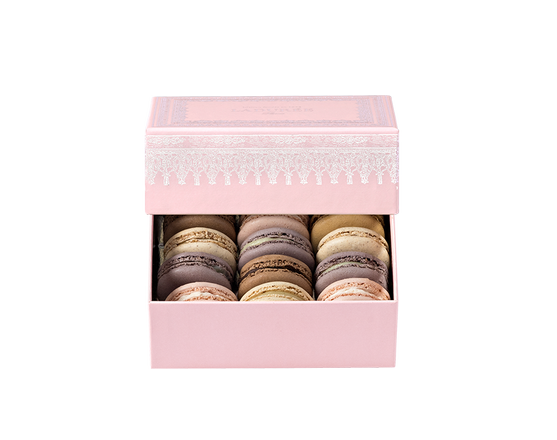 Coffret de 12 macarons Napoléon III rose