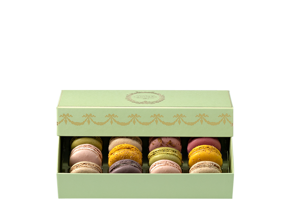 « Intemporel » 12 macarons Gift box - Green