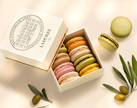 Maison Ladurée and Château d'Estoublon have teamed up to create a boxed set and a surprising limited-edition olive oil macaroon.